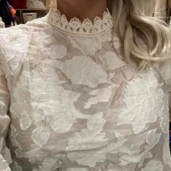 Classic Oblique Leaf Print Blouse Top fall winter - Picture 8 of 8